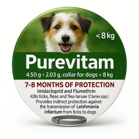 Collier anti-puces et anti-tiques pour petits chiens – Jusqu'à 8 kg – Protection 8 mois
