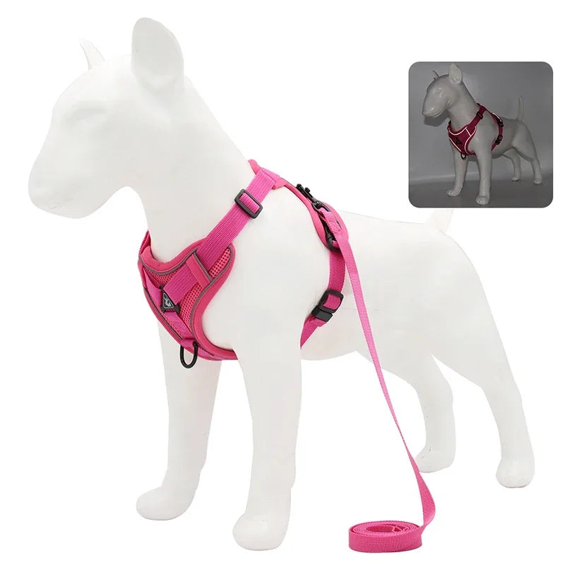 Adjustable No-Pull Dog Harness & Leash Set – Secure, Reflective & Comfortable for Small and Medium Pets