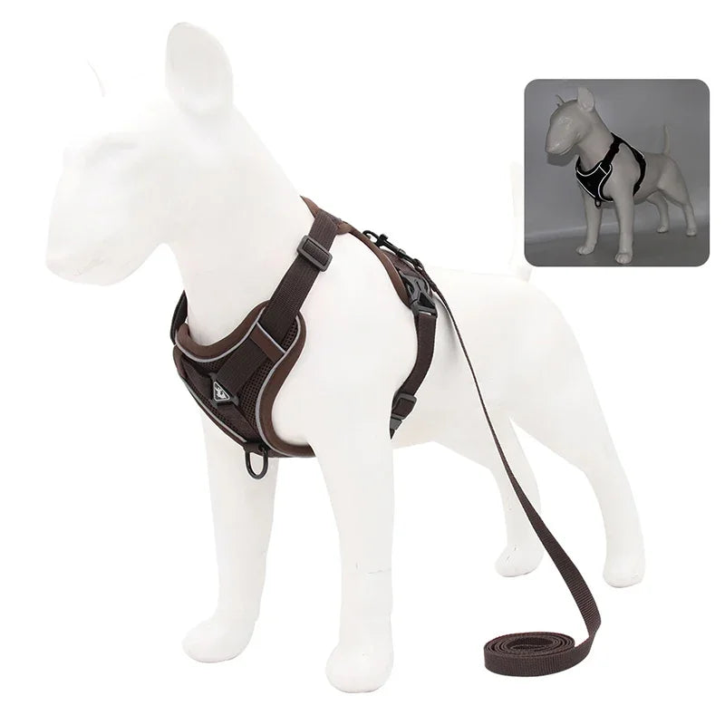 Adjustable No-Pull Dog Harness & Leash Set – Secure, Reflective & Comfortable for Small and Medium Pets