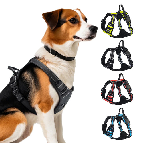 No-Pull Dog Harness – Heavy-Duty Reflective Vest with Front Clip & Easy Control Handle