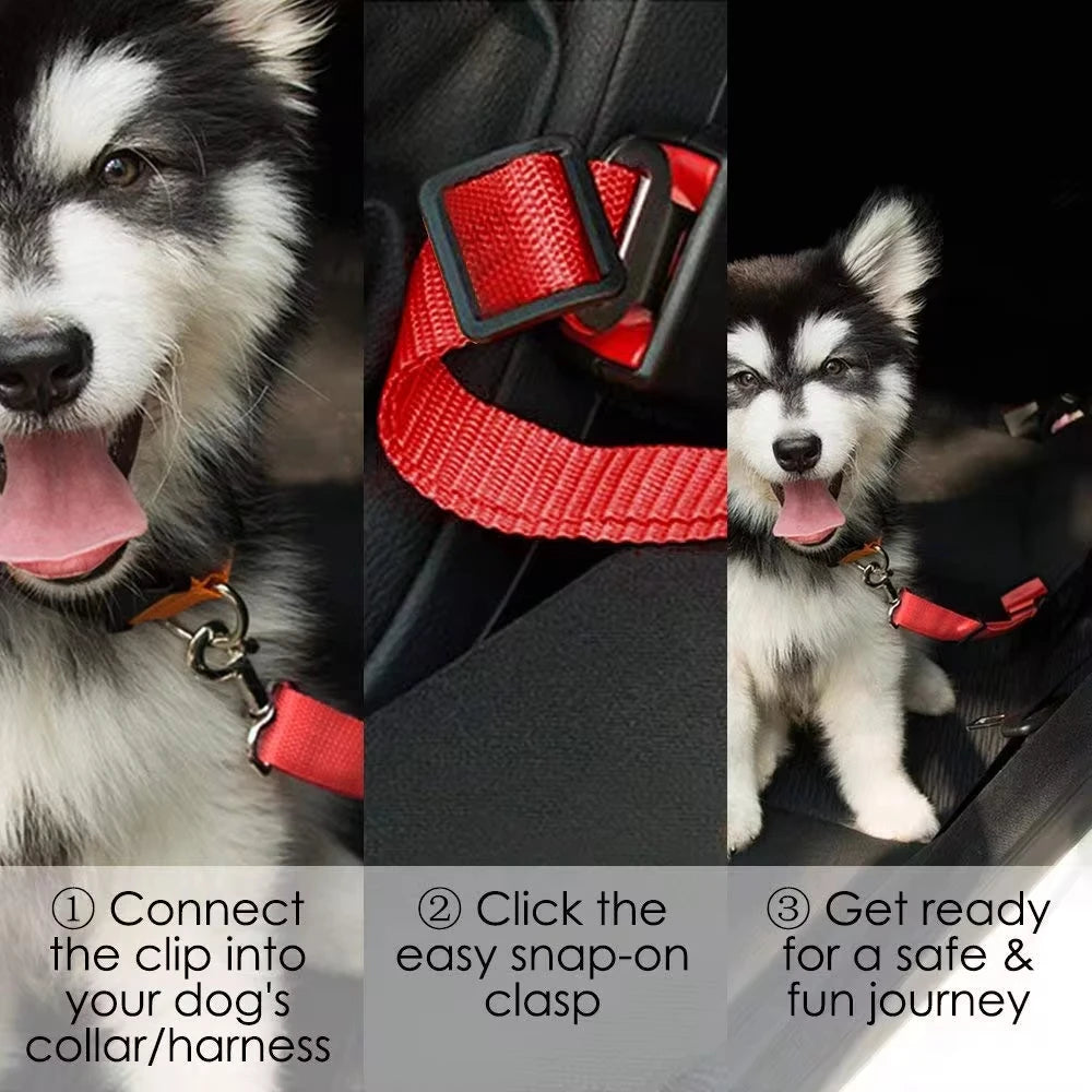 Adjustable Dog Car Seat Belt – Secure & Comfortable Travel Accessory for Pets