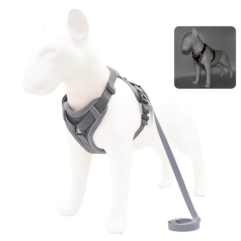 Adjustable No-Pull Dog Harness & Leash Set – Secure, Reflective & Comfortable for Small and Medium Pets