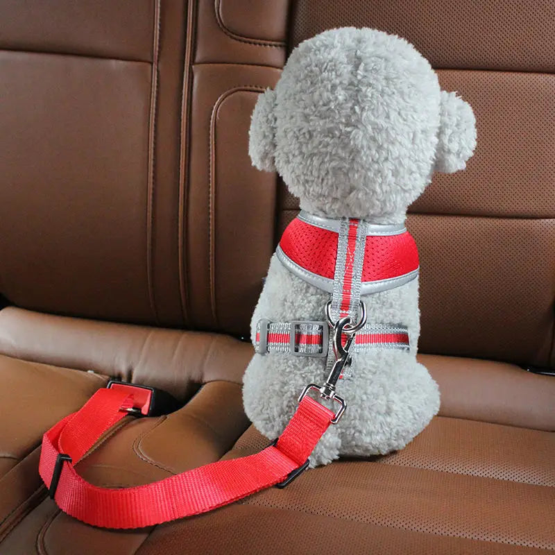 Adjustable Dog Car Seat Belt – Secure & Comfortable Travel Accessory for Pets