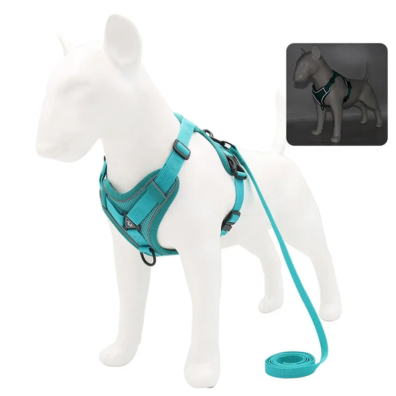 Adjustable No-Pull Dog Harness & Leash Set – Secure, Reflective & Comfortable for Small and Medium Pets