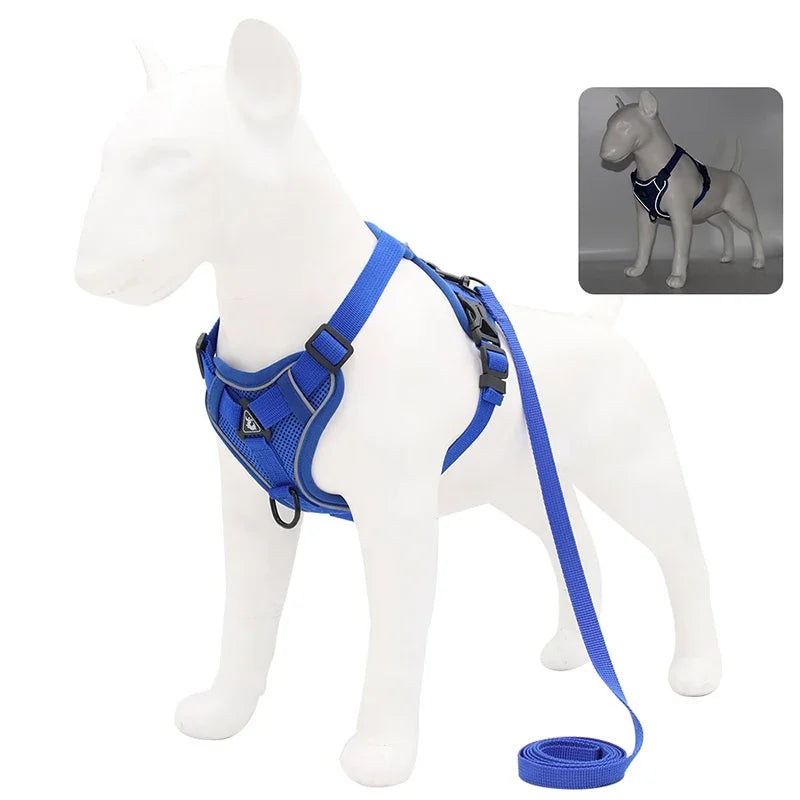 Adjustable No-Pull Dog Harness & Leash Set – Secure, Reflective & Comfortable for Small and Medium Pets