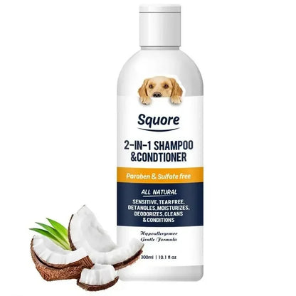 2-in-1 Puppy Shampoo & Conditioner 300ml – Natural Moisturising Dog Shampoo for Sensitive Skin – pH Balanced for Dogs & Cats