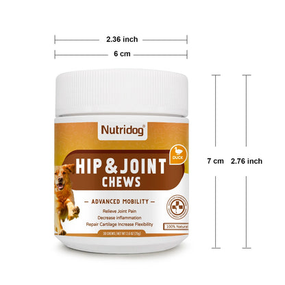 Hip & Joint Support Chews for Dogs – Glucosamine, Chondroitin, MSM & Omega-3 – Mobility & Flexibility Supplement