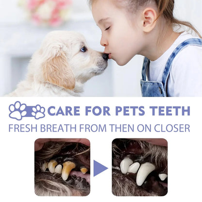 Spray nettoyant buccal pour animaux de compagnie 50 ml pour chiens et chats – Élimine la mauvaise haleine et le tartre, nettoie les dents et rafraîchit l'haleine.